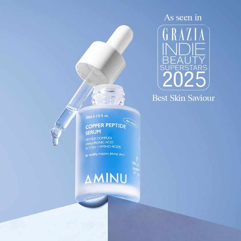 AMINU Copper Peptide Serum, winner of Best Skin Saviour at the Grazia Indie Beauty Superstars 2025.